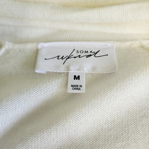 Soma Weekend Womens Convertible Sweater Wrap Size Medium White Lightweight - Picture 8 of 13
